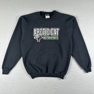 Vintage Arctic Cat Sweatshirt Men's Medium Black Embroidered Motorsports